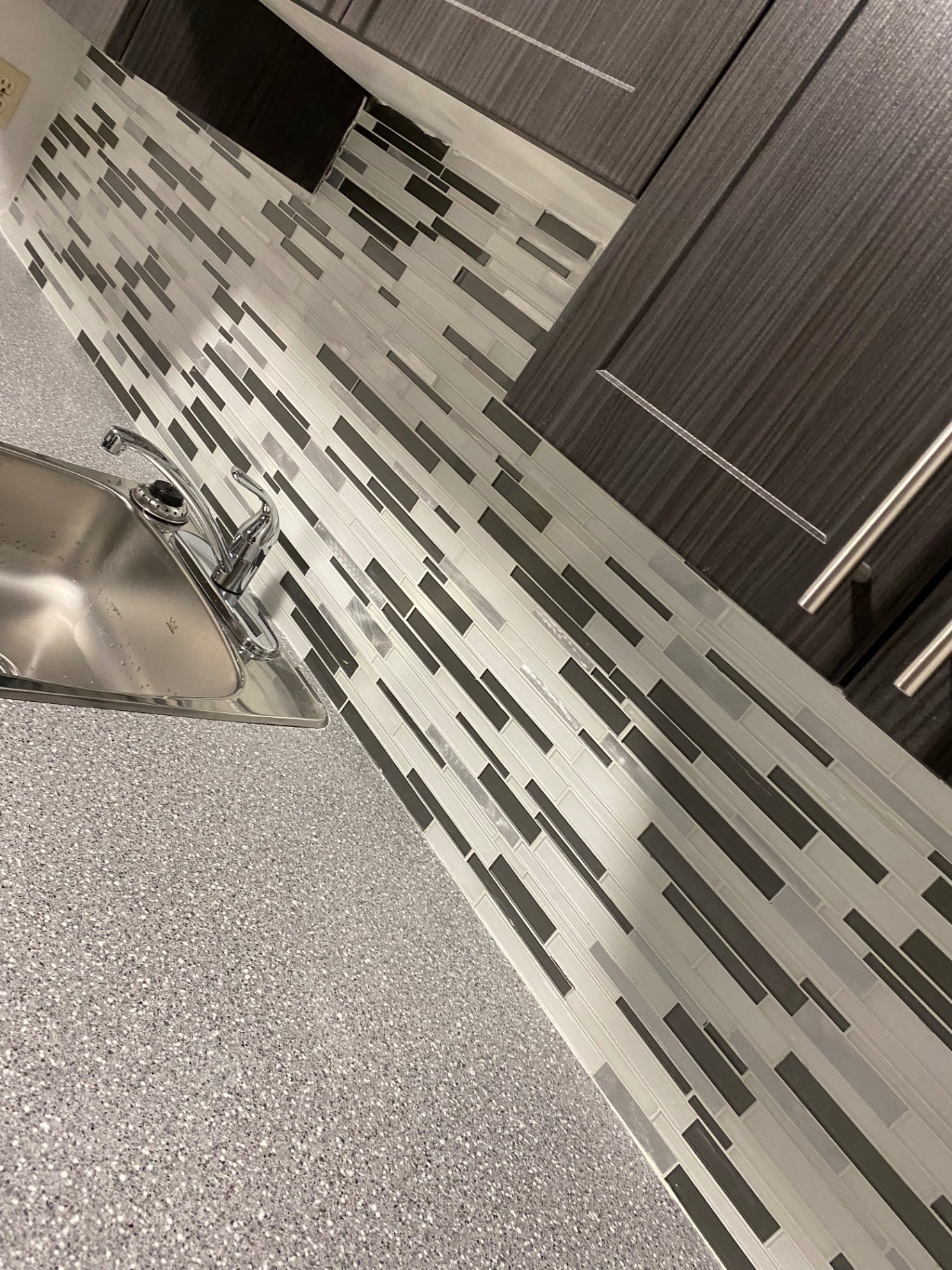 Glass mosaic backsplash